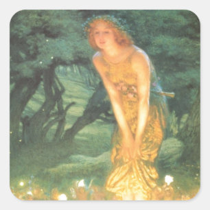 Midsummer Eve Fairy Circle Square Sticker