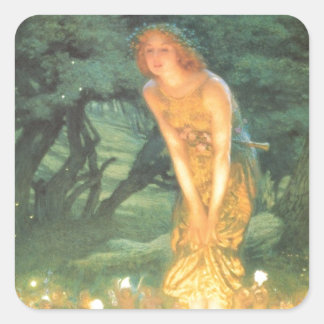 Midsummer Eve Fairy Circle Square Sticker
