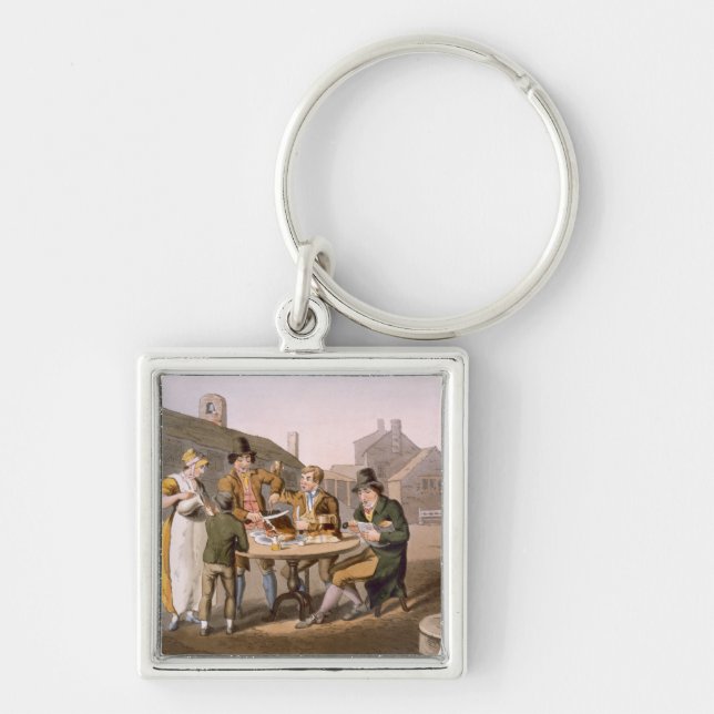 Midsummer Eve, from `Costume of Yorkshire' engrave Key Ring (Front)