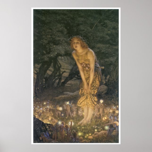 Midsummer Eve Print by Eward Robert Hughes (Front)