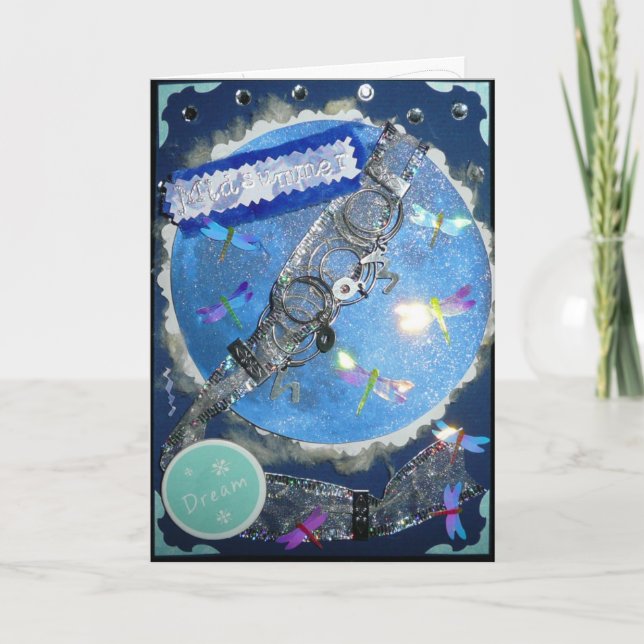 Midsummer Fairy Moon Greeting Card (Front)
