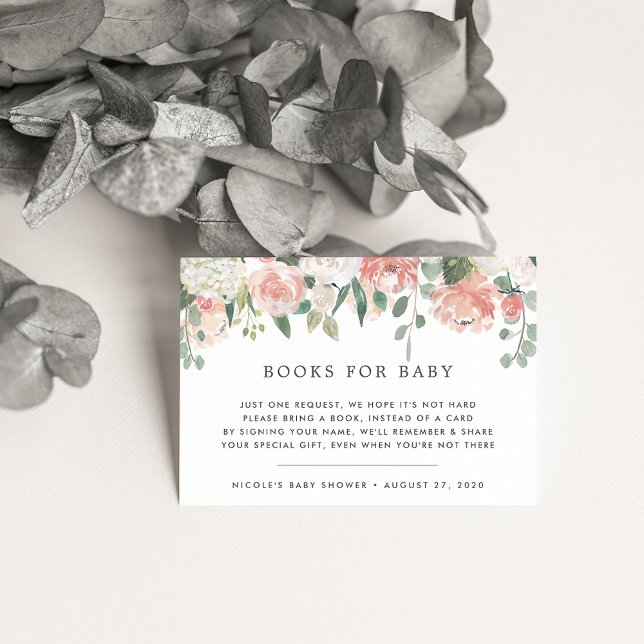 Midsummer Floral Book Request Baby Shower Card (Creator Uploaded)