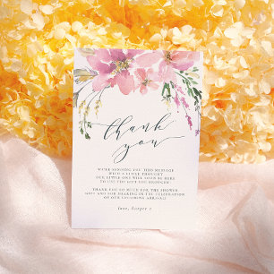 Midsummer Floral Bouquet Elegant Thank You Card