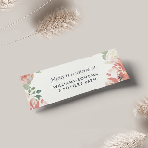 Midsummer Floral Bridal Registry Insert Cards