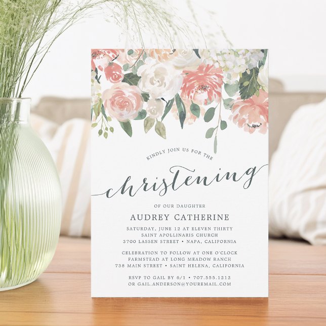 Midsummer Floral | Christening Invitation (Creator Uploaded)