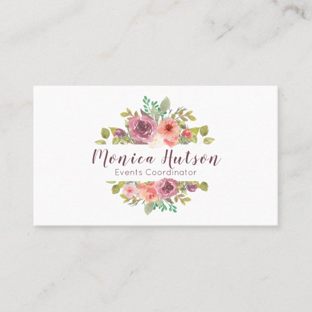 Midsummer Floral Dreams Business Card (Front)