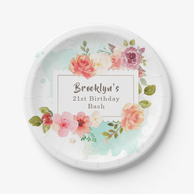 Midsummer Floral Dreams Paper Plate (Front)