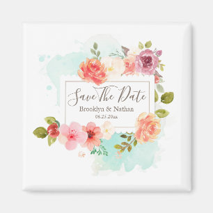 Midsummer Floral Dreams Save The Date Magnet