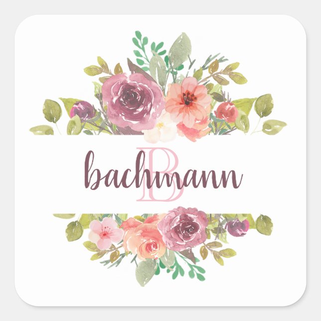 Midsummer Floral Dreams Square Sticker (Front)