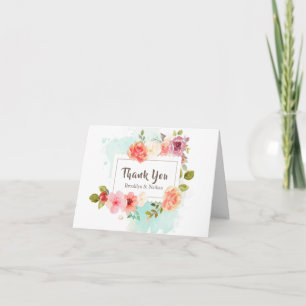 Midsummer Floral Dreams Wedding "Thank You" Thank You Card