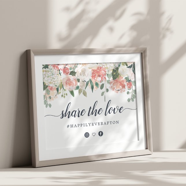 Midsummer Floral Wedding Hashtag Sign (Creator Uploaded)
