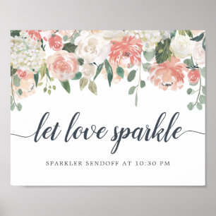 Midsummer Floral Wedding Sparkler Sendoff Sign