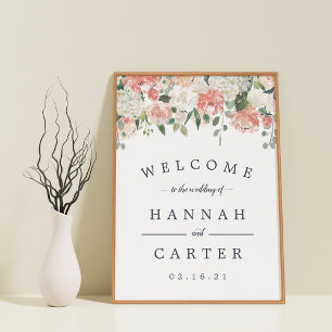 Midsummer Floral Wedding Welcome Poster