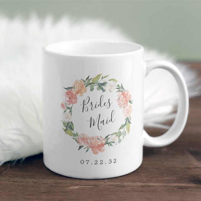 Midsummer Floral Wreath Bridesmaid Coffee Mug (Creator Uploaded)