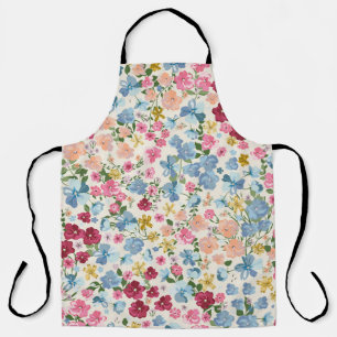 Midsummer meadow, blooming plant pattern. apron