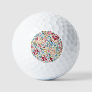 Midsummer meadow, blooming plant pattern. golf balls
