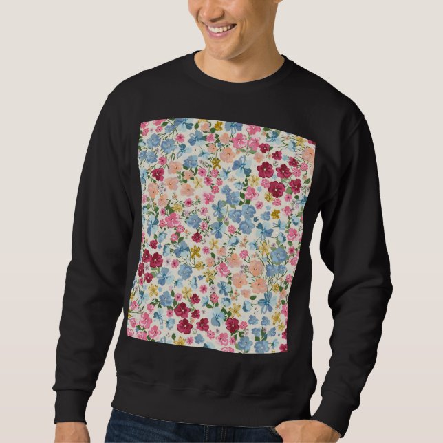 Midsummer meadow, blooming plant pattern. sweatshirt (Front)