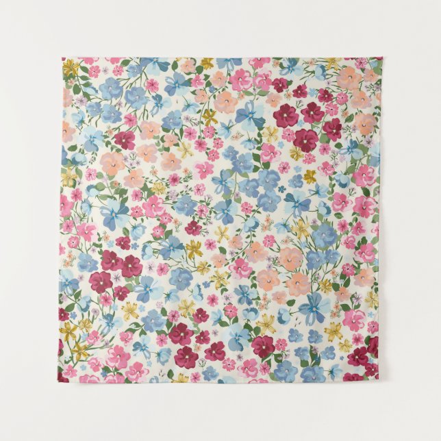 Midsummer meadow, blooming plant pattern. tapestry (Front)