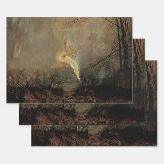 Midsummer Night by Grimshaw, Vintage Victorian Art Wrapping Paper Sheet