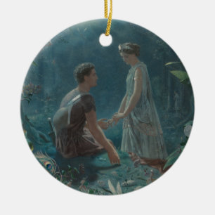 Midsummer Night Hermia and Lysander Ceramic Tree Decoration