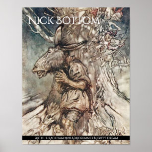 Midsummer Night's Dream Bottom Arthur Rackham Poster
