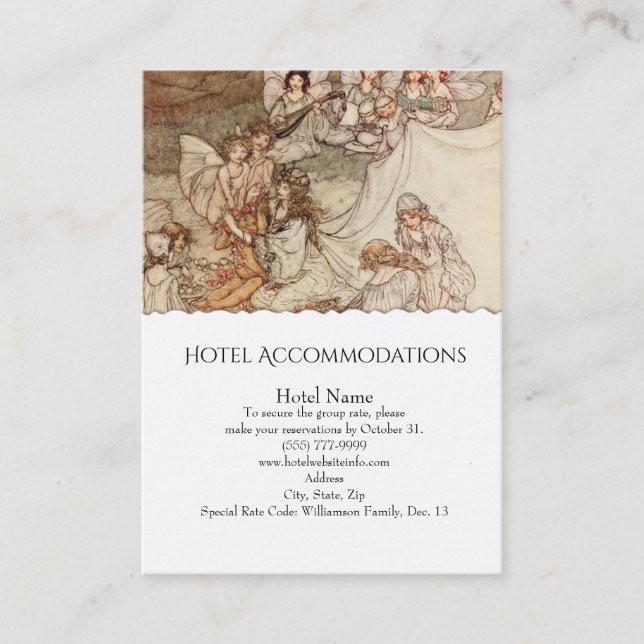 Midsummer Night's Dream Hotel Accommodation Cards (Front)