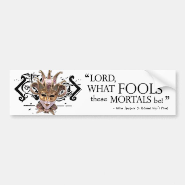 Midsummer Night's Dream Quote Bumper Sticker (Front)