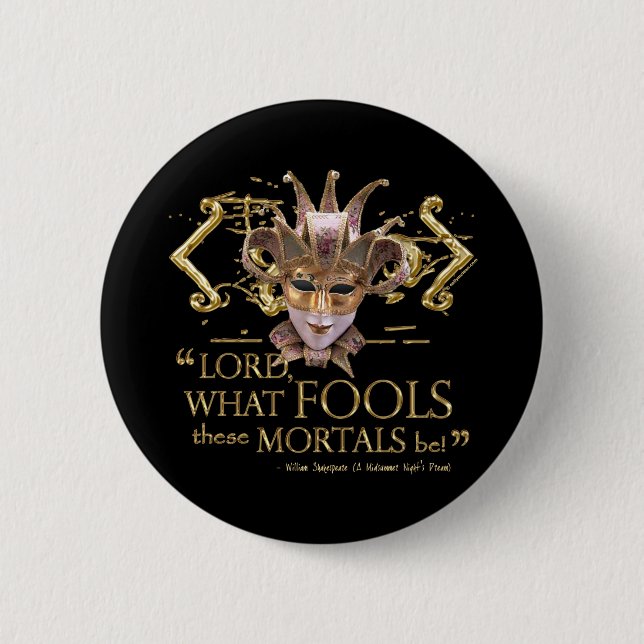 Midsummer Night's Dream Quote (Gold Version) 6 Cm Round Badge (Front)