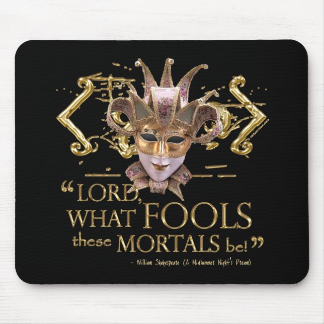 Midsummer Night's Dream Quote (Gold Version) Mouse Mat (Front)