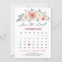 Midsummer Peach Pastel Pink Floral Calendar
