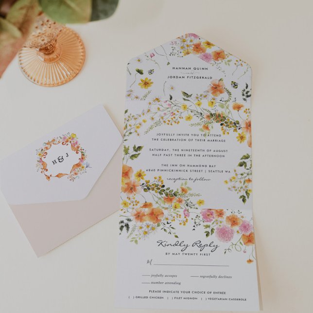 Midsummer | Romantic Autumn Florals All In One Invitation (Creator Uploaded)