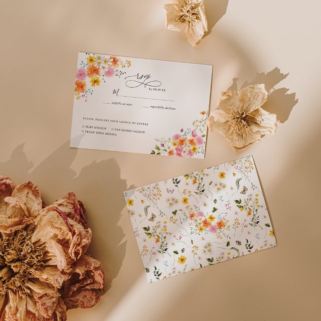 Midsummer | Romantic Autumn Florals Wedding RSVP Card (Creator Uploaded)