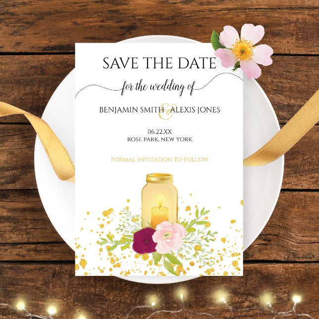 Midsummer Roses and Candle Save The Date (Creator Uploaded)