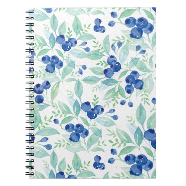 Midsummer Rustic Blueberry Berry Summer  Pattern Notebook (Front)