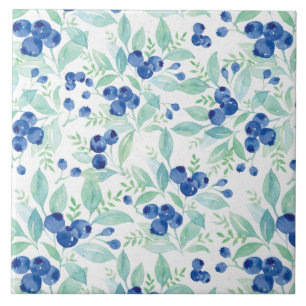 Midsummer Rustic Blueberry Berry Summer  Pattern Tile
