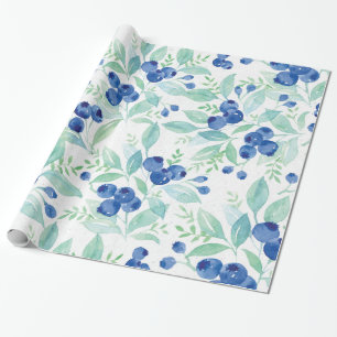 Midsummer Rustic Blueberry Berry Summer Pattern Wrapping Paper