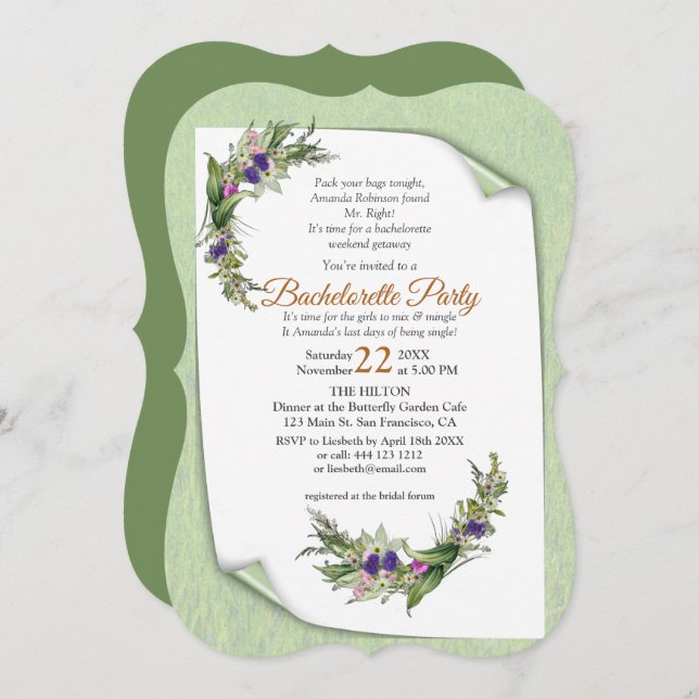 Midsummer Spring flower Invitation (Front/Back)