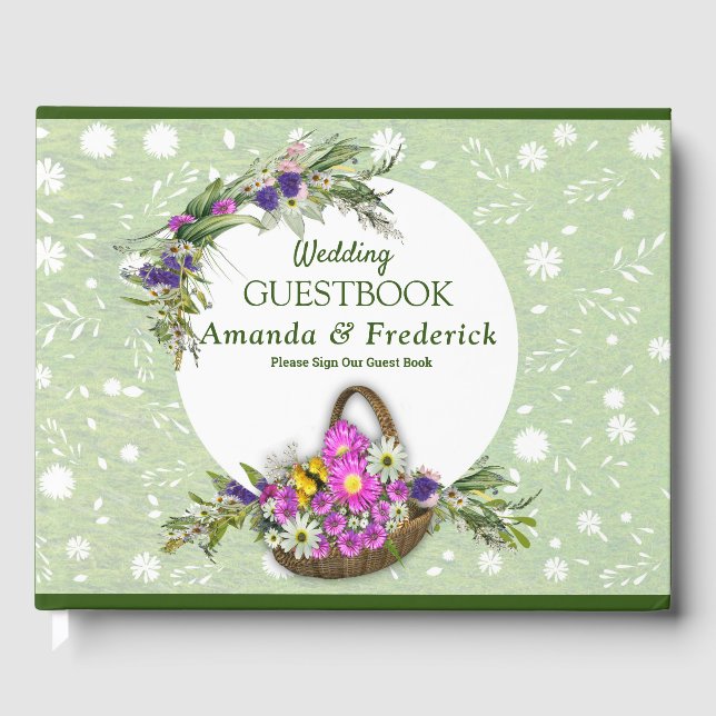 Midsummer Spring flowers Guest Book (Front)