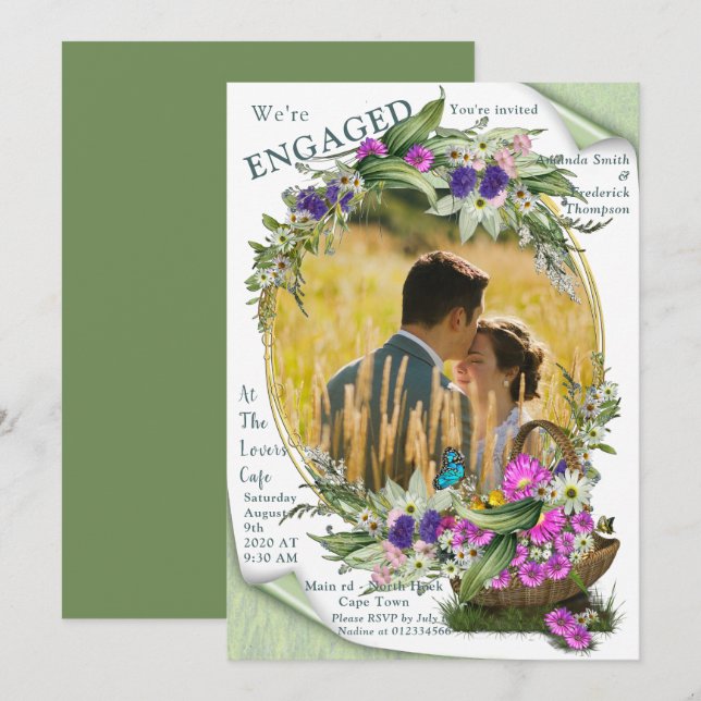 Midsummer Spring Flowers Invitation (Front/Back)