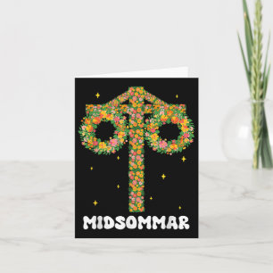 Midsummer Summer Solstice Maypole Midsommar Sweden Card
