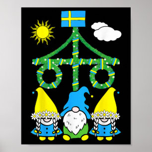 Midsummer Summer Solstice Maypole Midsommar Sweden Poster