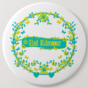 Midsummer symbol sweden 6 cm round badge