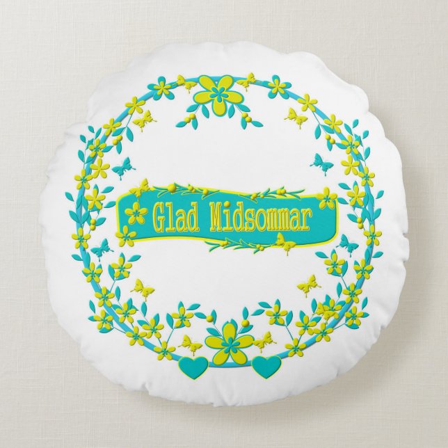 Midsummer symbol sweden round cushion (Front)