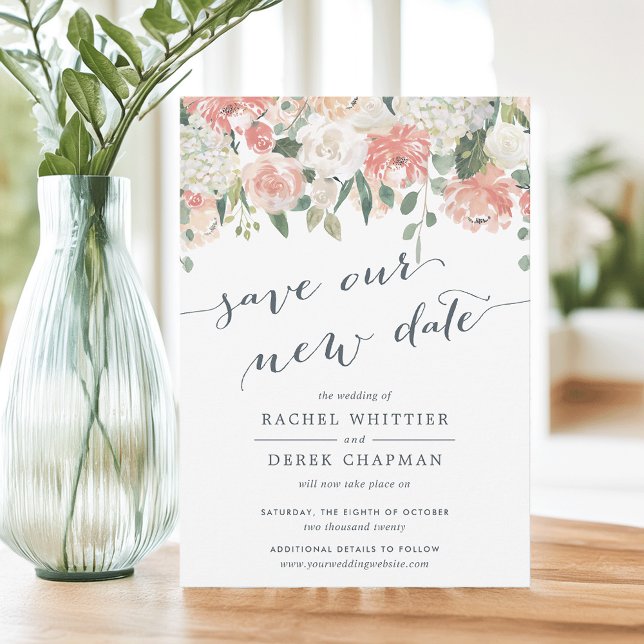 Midsummer | Watercolor Floral Wedding Postponement Invitation (Creator Uploaded)