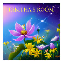 Midsummer yellow flowers and fairies. Editable