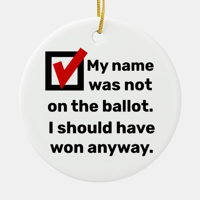 Midterm Election Humour 2022 Ceramic Tree Decoration (Front)