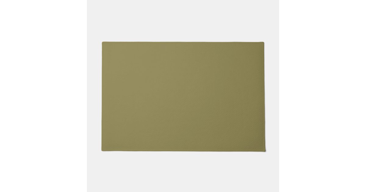 Midtone Olive Green Yellow Solid Colour SW 6418 Doormat Zazzle