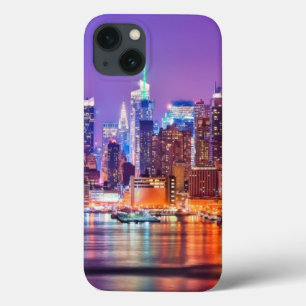 Midtown Manhattan at night with Empire Stae iPhone 13 Case