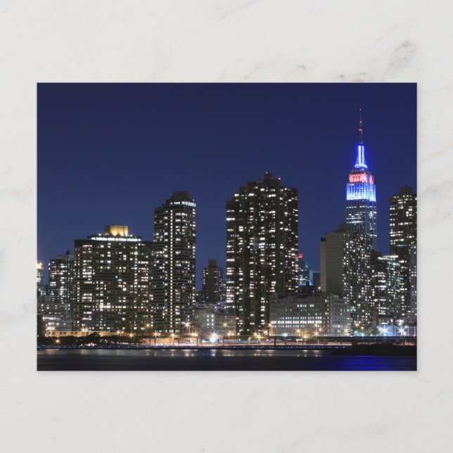 Midtown Manhattan skyline at Night Lights, NYC Postcard (Front)
