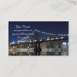 Midtown Manhattan Skyline at Night, New York City Business Card